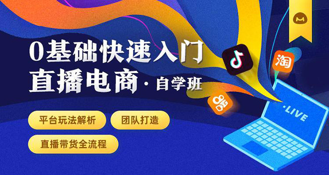0基础快速入门直播电商课程：直播平台玩法解析-团队打造-带货全流程等环节-网赚项目众筹网