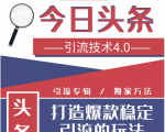 今日头条引流技术4.0,微头条实战细节,微头条引流核心技巧分析,快速发布引流玩法-网赚项目众筹网