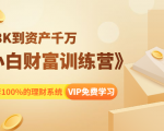 《小白财富训练营》月入3K到资产千万,这是套100%的理财系统(11节课)-网赚项目众筹网