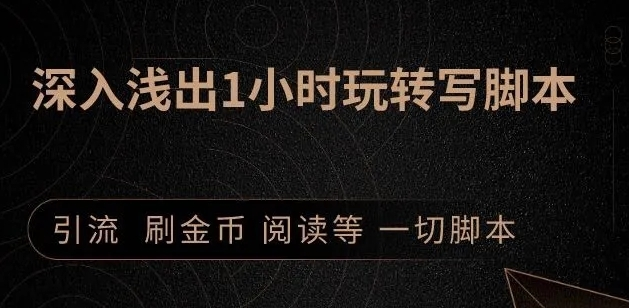 引流脚本实战课：1小时深入浅出视频实操讲解，教你0基础学会写引流脚本-网赚项目众筹网