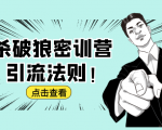杀破狼密训营:B站霸屏引流的原理及方式+搭建赚钱的内容法则-网赚项目众筹网