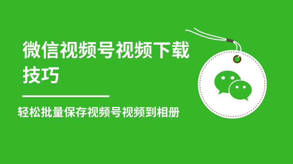 微信视频号视频下载技巧，轻松批量保存视频号等无水印视频到相册-网赚项目众筹网