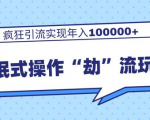 团队内部课程,流氓式操作“劫”流玩法,疯狂引流实现年入100000+-网赚项目众筹网