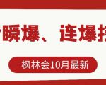 枫林会10月最新抖音瞬爆、连爆技术,主播直播坐等日收入10W+-网赚项目众筹网