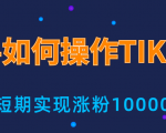 新手小白操作TIKTOK,3天从0到10000粉丝撸美金实战分享-网赚项目众筹网