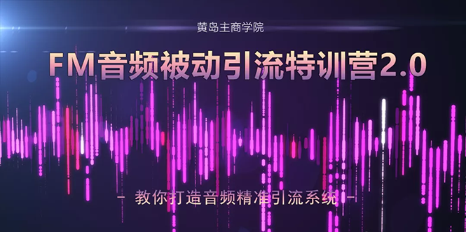黄岛主·FM音频引流特训营2.0：独家引流模式，单账号50W+播放量，轻松变现-网赚项目众筹网