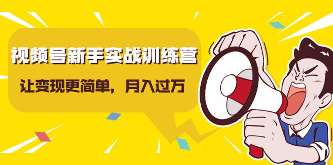视频号新手实战训练营，让变现更简单，玩赚视频号，轻松月入过万-网赚项目众筹网