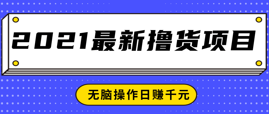 2021最新撸货项目，一部手机即可实现无脑操作轻松日赚千元-网赚项目众筹网