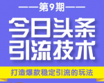 今日头条引流技术第9期，打造爆款稳定引流 百万阅读玩法，收入每月轻松过万-网赚项目众筹网