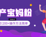 引200+预产期宝妈,从预产期到K12教育持续转化,操作方法简单-网赚项目众筹网