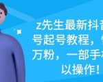 z先生最新抖音美女号起号教程,快速十万粉,一部手机就可以操作-网赚项目众筹网