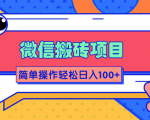 微信搬砖项目，简单几步操作即可轻松日入100+【批量操作赚更多】-网赚项目众筹网
