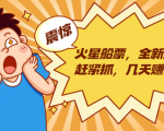 火星船票,全新风口赶紧抓,几天赚一万+摆地摊卖尾货月入一万(5个项目)-网赚项目众筹网