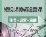 南小北短视频剪辑运营课:账号+运营+直播,零基础学习手机剪辑【视频课程】-网赚项目众筹网