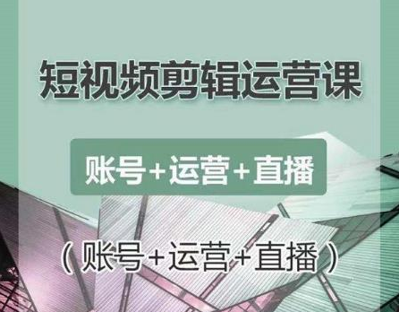 南小北短视频剪辑运营课：账号+运营+直播，零基础学习手机剪辑【视频课程】-网赚项目众筹网