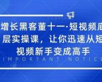 增长黑客董十一·短视频底层实操课，从短视频新手变成高手-网赚项目众筹网