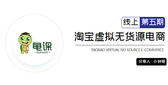 龟课·淘宝虚拟无货源电商5期，全程直播 现场实操，一步步教你轻松实现躺赚-网赚项目众筹网