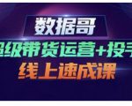 数据哥·超级带货运营+投手线上速成课，快速提升运营和熟悉学会投手技巧-网赚项目众筹网