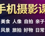 手机摄影一次学透,教程内容包括:美食、人像、自拍、风景、好物等-网赚项目众筹网