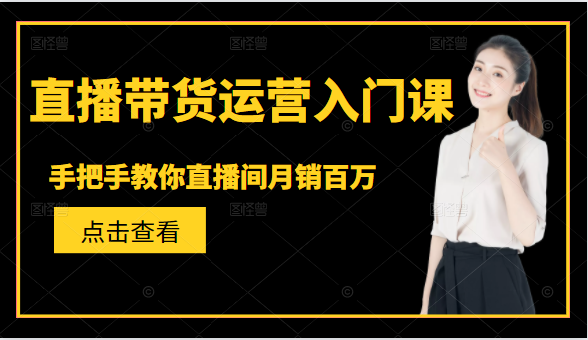 直播带货运营入门课，手把手教你直播间月销百万-网赚项目众筹网