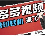 拼多多视频搬砖印钞机玩法,2021年最后一个短视频红利项目-网赚项目众筹网