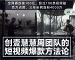 创壹慧慧周短视频爆款方法论，让你快速入门、少走弯路、节省试错成本-网赚项目众筹网