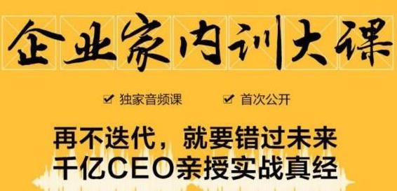 企业家内训大课，未来企业必学经验，价值1299元-网赚项目众筹网