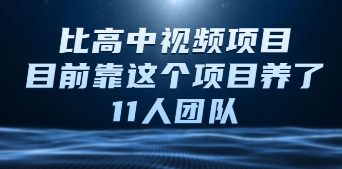 比高中视频项目，目前靠这个项目养了11人团队【视频课程】-网赚项目众筹网