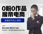 猴帝电商直播起号课,零粉零作品开播底层逻辑,直播五天打爆广场流量-网赚项目众筹网