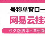网易云挂机项目云梯挂机计划,永久版脚本+详细操作视频-网赚项目众筹网