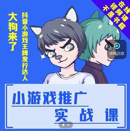大狗来了：小游戏推广实战课，带你搭建一个游戏推广变现账号-网赚项目众筹网