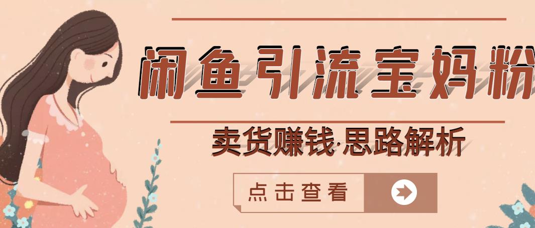 闲鱼引流宝妈粉+卖货赚钱一个月收益30000+（实操视频教程）-网赚项目众筹网