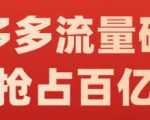 阿杰·拼多多流量破局:如何打黑标,爆款的思路,拼多多流量框架,快速抢占百亿流量-网赚项目众筹网