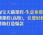 樊剑淘宝天猫课程-生意参谋数据分析系列课程(高级)，让您轻松运营店铺，帮助打造爆款-网赚项目众筹网