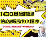 新手0基础搭建微信恋爱话术小程序，一单赚几百【视频教程+小程序源码】-网赚项目众筹网