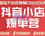 推易电商·2022年抖音小店爆单营,不直播、不拍短视频、日出1000单,暴力玩法-网赚项目众筹网
