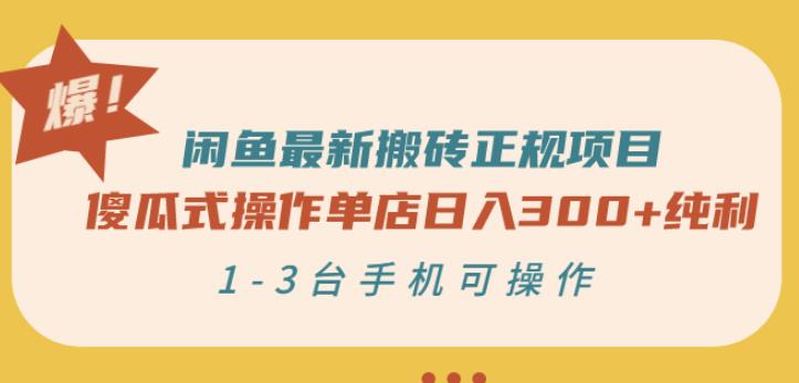 闲鱼最新搬砖正规项目：傻瓜式操作单店日入300+纯利，1-3台手机可操作-网赚项目众筹网