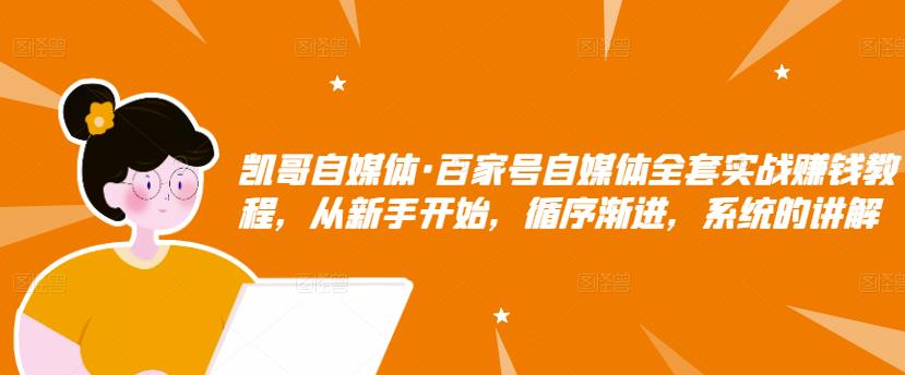 凯哥自媒体·百家号自媒体全套实战赚钱教程，从新手开始，循序渐进，系统的讲解-网赚项目众筹网