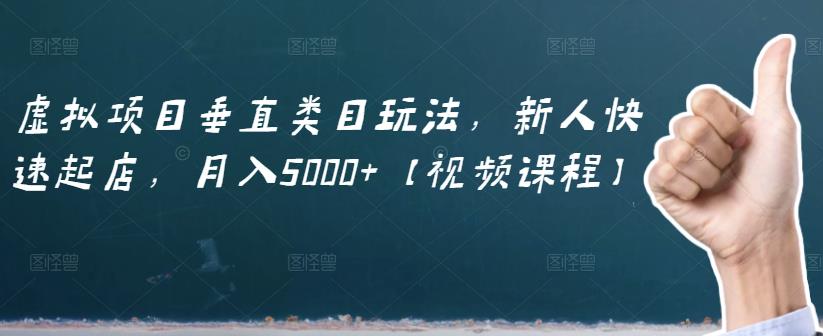 虚拟项目垂直类目玩法，新人快速起店，月入5000+【视频课程】-网赚项目众筹网