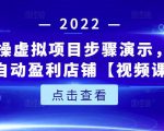 新人实操虚拟项目步骤演示,0基础打造自动盈利店铺【视频课程】-网赚项目众筹网
