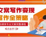 自媒体专业文案写作变现，月入10W+写作策略，教你从零开始学写作-网赚项目众筹网