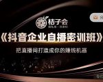 桔子会《抖音企业自播密训班》，把直播间打造成你的赚钱机器-网赚项目众筹网