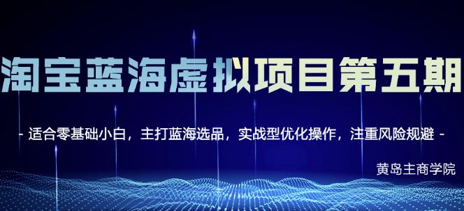 黄岛主淘宝虚拟无货源3.0+4.0+5.0，适合零基础小白，主打蓝海选品，实战型优化操作-网赚项目众筹网