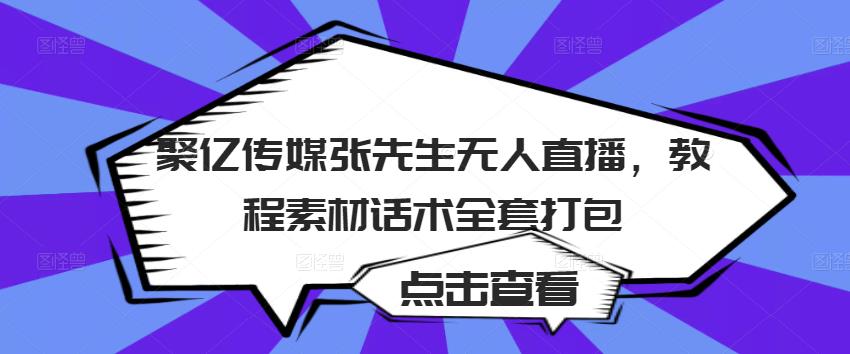 聚亿传媒张先生无人直播，教程素材话术全套打包-网赚项目众筹网