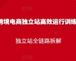 跨境电商独立站高效运行训练营，独立站全链路拆解-网赚项目众筹网