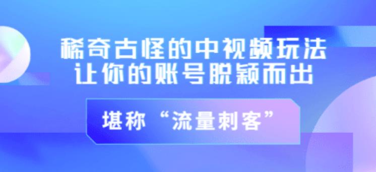 不讲李·稀奇古怪的冷门中视频冷门玩法，让你的账号脱颖而出，成为流量刺客！（图文+视频）-网赚项目众筹网