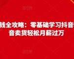 抖音电商赚钱全攻略：零基础学习抖音种草，靠抖音卖货轻松月薪过万-网赚项目众筹网
