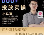 小马哥-Dou+投放实操课，抖加投放，随心推，付费起号逻辑，打破低播放转化-网赚项目众筹网