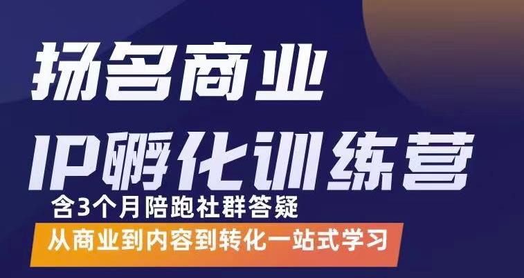 杨名商业IP孵化训练营，从商业到内容到转化一站式学 价值5980元-网赚项目众筹网