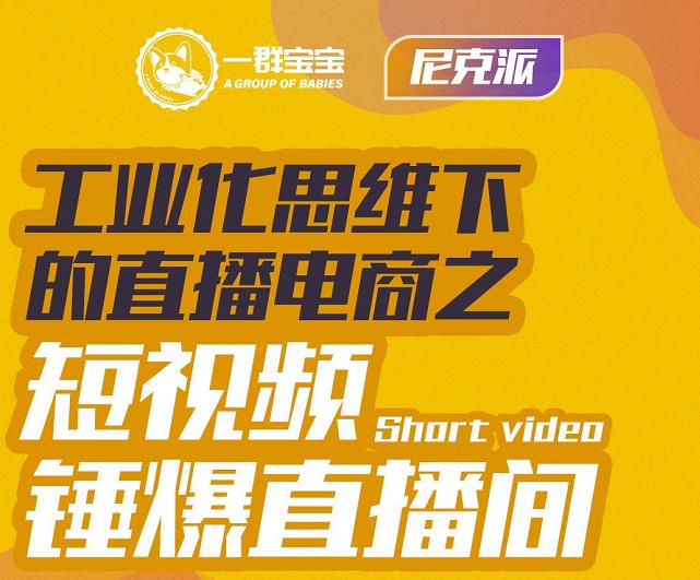 尼克派·工业化思维下的直播电商之短视频锤爆直播间，听话照做执行爆单-网赚项目众筹网
